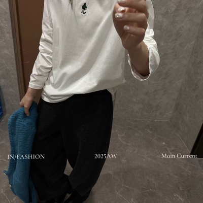 one白色T恤清仓处理不退换100棉前面一个小人纯棉打底衫内搭叠穿