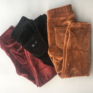 日单 丝光棉长裤 男童+女童春童装 金丝绒直筒裤子 外贸原单