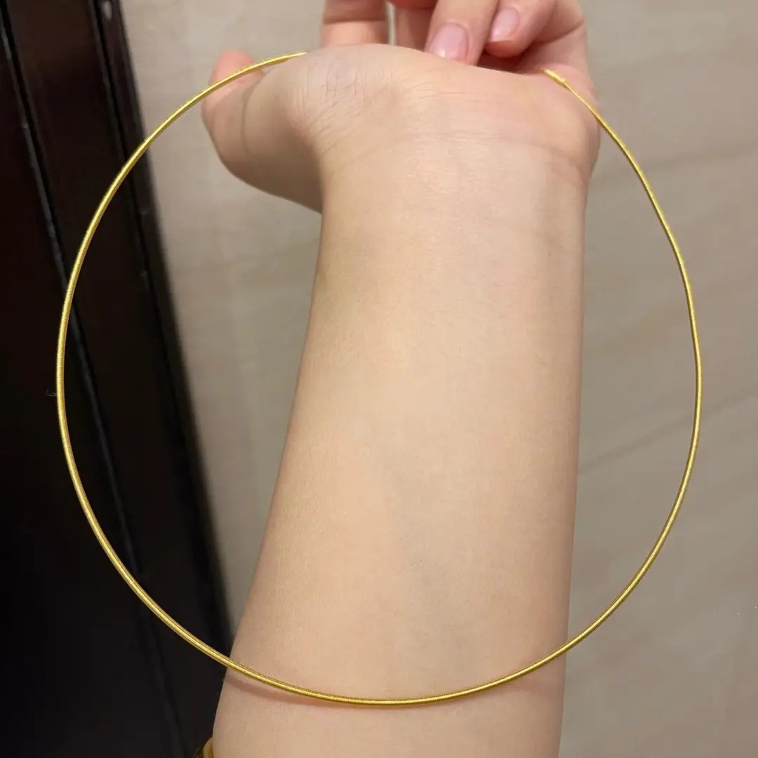 金色锁骨链直穿八宝罗盘平安锁吊坠挂件项链绳万能链项圈颈链沙金