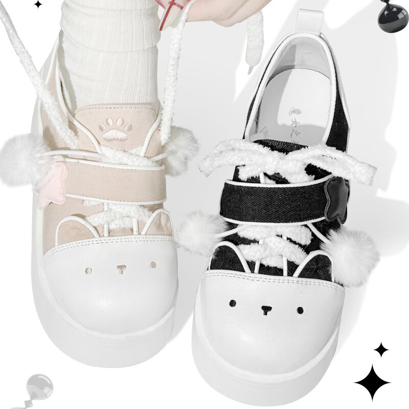 魔女之夜原创y2k亚文化百搭少女洛丽塔厚底可爱帆布鞋Lolita鞋