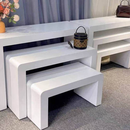 烤漆定制化妆台展示柜美甲台中岛