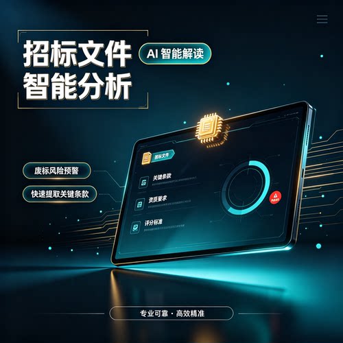 招标文件AI智能解析风险筛查评分补遗投标决策辅助人工复核服务