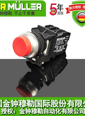 凸头按钮带灯自复自锁按钮A22-RDHR/K10防水防尘金钟穆勒质量保证