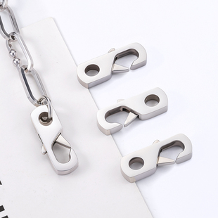 连接扣潮流方形扣配饰 抛光钛钢古巴链扣饰品diy项链手链扣子新款