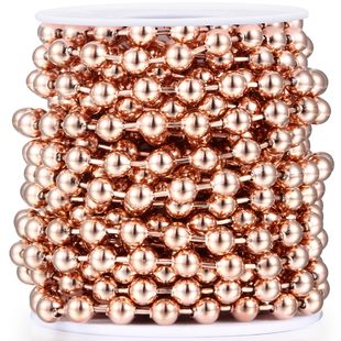 钛钢新款玫瑰金圆珠链玻珠链饰品链条diy项链手链时尚配饰挂件链