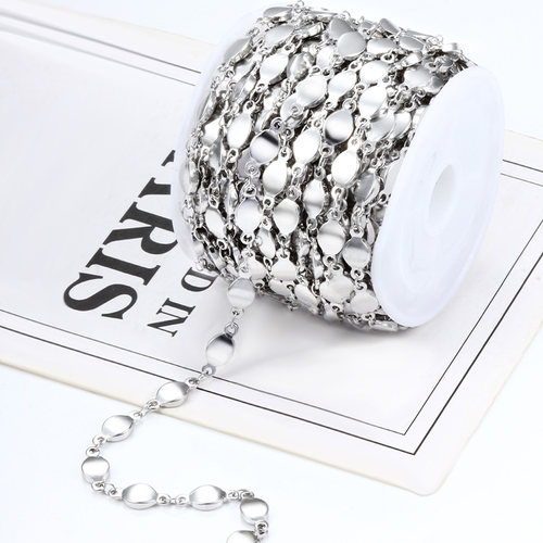 钛钢链条压扁豆仔链时尚潮酷