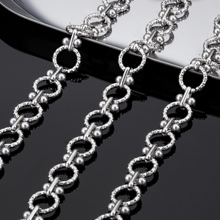 钛钢爆闪圆圈夹棒链饰品diy项链手链切面链条服饰链配饰手工材料