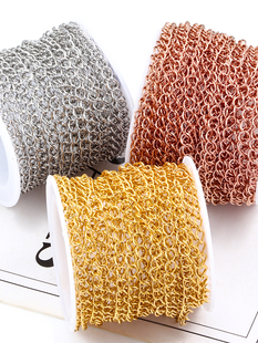 钛钢尾链金色饰品链条diy项链手链加长链玫瑰金延长链时尚 保色链