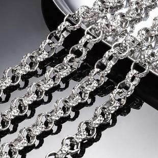 钛钢菱形格纹圆珍珠链饰品diy项链手链服饰配链配饰链切面爆闪链