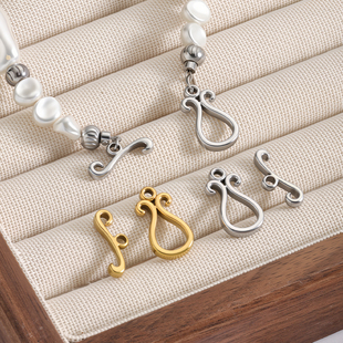 钛钢如意OT扣饰品diy项链手链配件时尚18K金异形连接扣简约配饰扣