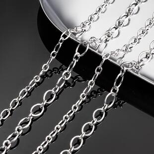钛钢大小圆O十字链饰品diy项链手链简约配链时尚 饰链条材料 手工装