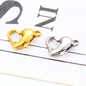 饰扣时尚 新款 11mm心形扣钛钢饰品连接扣金色保色装 轻奢精美配件扣