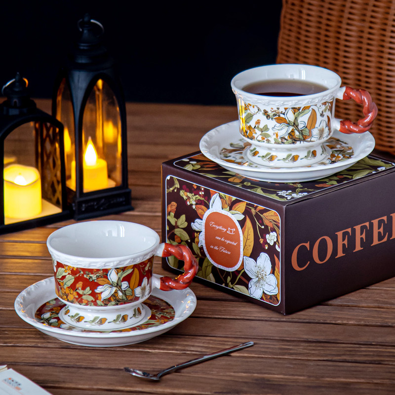 派一摩登家日式创意宫廷风陶瓷情侣咖啡杯碟套装女生喝水杯伴手礼,餐饮具,咖啡杯,淘宝优惠券,粉丝福利购,淘宝优惠卷