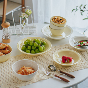 派一摩登家陶瓷餐具套装礼盒纯色奶油家用饭碗盘乔迁礼新居伴手礼