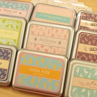 韩国文具 仙女芭蕾动物女孩手账DIY印章 FULL铁盒日记印章