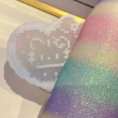 牛津布格力利特粉色细粉细闪烫布烫拼豆烫豆布拼豆团专用纸格利特