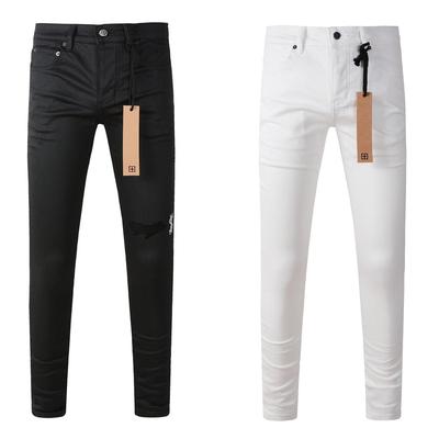 美式潮牌ks新款Men High Quality Jeans水洗十字刺绣弹力修身