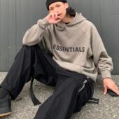 FOG复线ESSENTIALS胸前硅胶字母印花高街潮牌连帽卫衣男帽衫