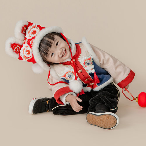 女童汉服唐装冬季两件套男女童