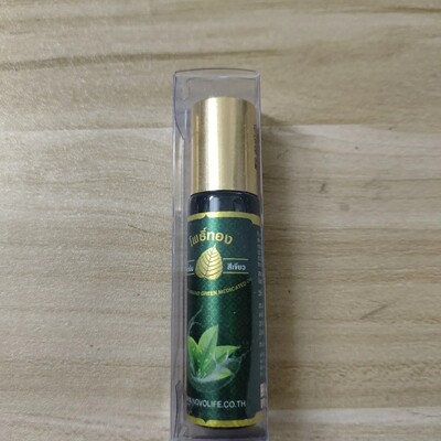 泰国原装massage balm金叶牌青草油走珠 蚊虫叮咬扭伤清凉油8ml