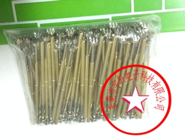 测试探针P100-H6/100mil 3.0梅花头探针/弹簧测试针 铜质顶针