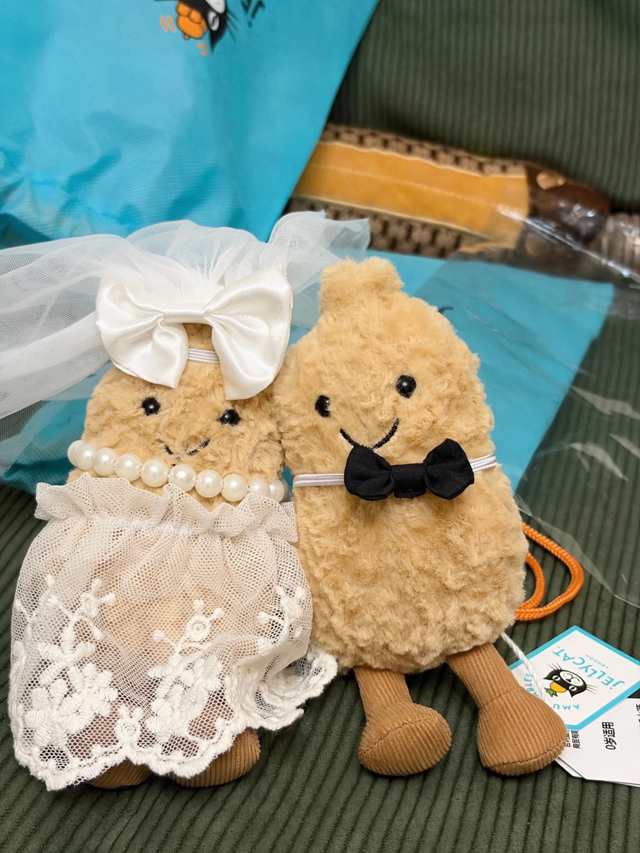 [仅衣服]jellycat趣味花生企鹅婚纱娃衣新婚压床娃娃结婚伴手礼