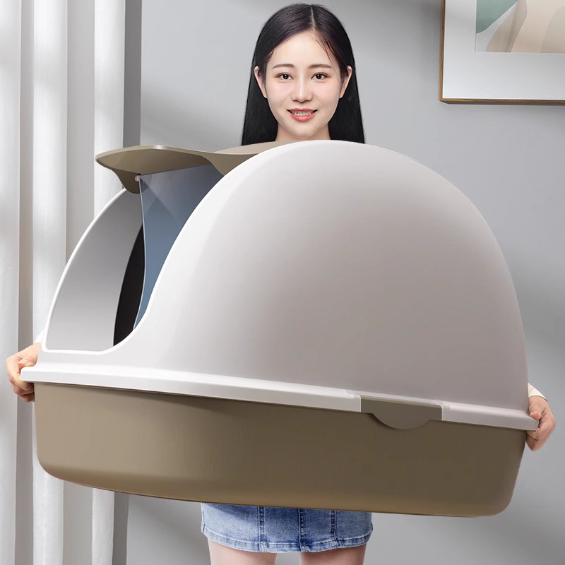 猫砂盆超大号60斤缅因猫50斤特大号巨型加高全封闭防外溅40斤超大