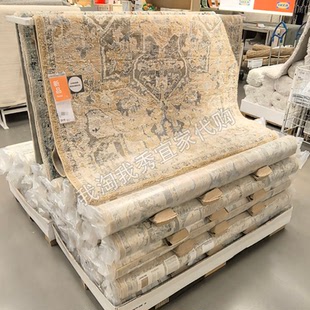 IKEA宜家 嘉恩瓦格 短绒地毯 133x195厘米装饰图案柔软国内代购