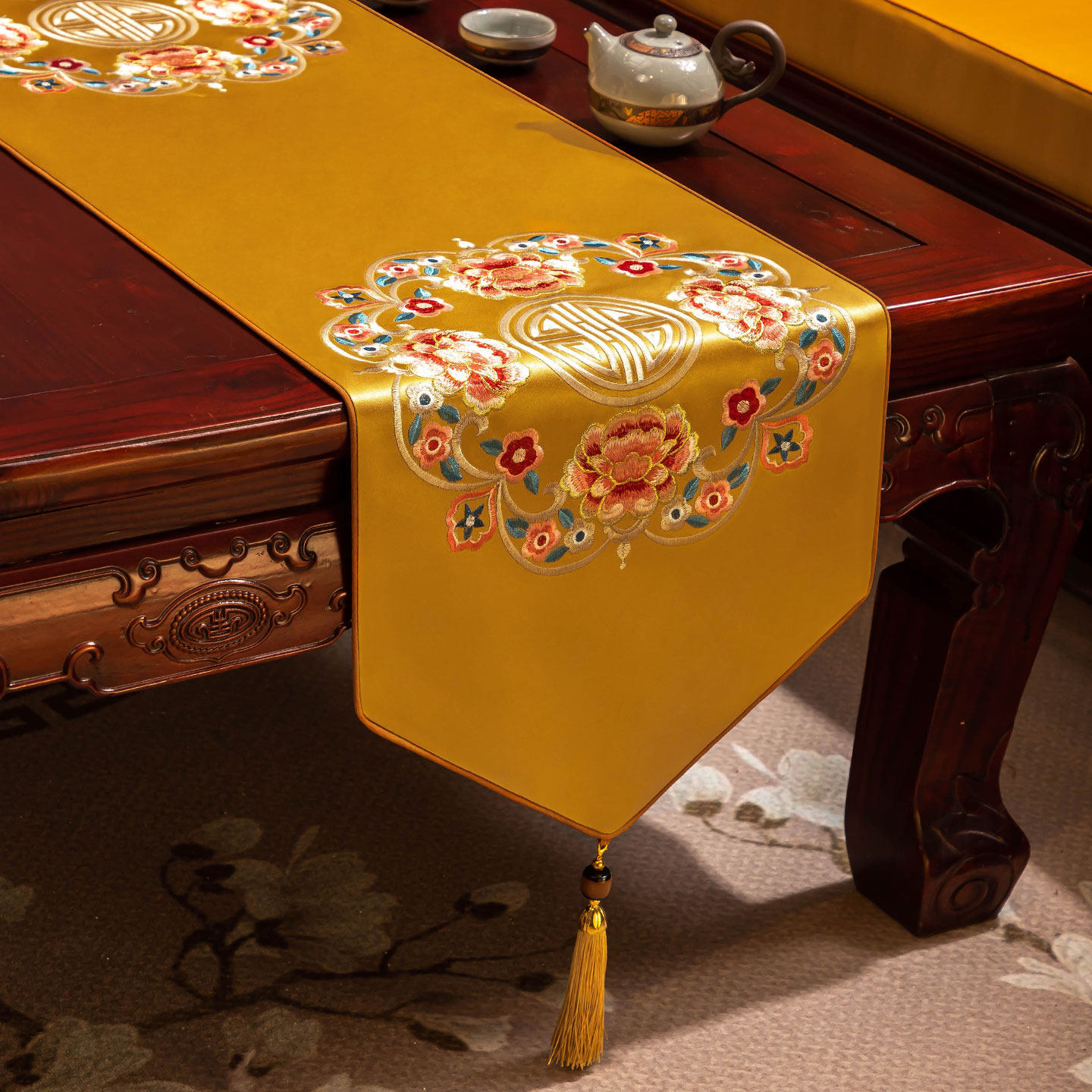 新中式桌旗禅意茶席防水茶垫高档茶几长条柜茶台桌布定制茶盘垫布,居家布艺,桌旗,淘宝优惠券,粉丝福利购,淘宝优惠卷