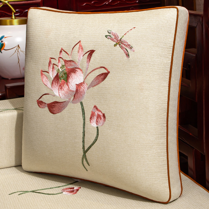 新中式抱枕客厅沙发大号腰枕靠垫办公室含芯大号中国风靠枕套定制