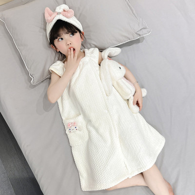 女宝宝女孩干发帽浴裙裹巾