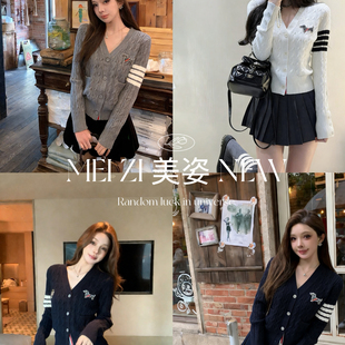 YS1 美姿 半身裙套装 15159 系学院风减龄少女针织毛衣开衫 MEI