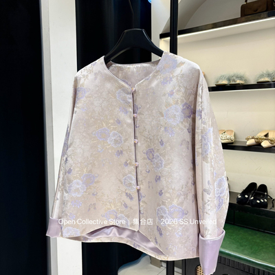 open集合店-26年早春新中式清新淡雅气质国风提花刺绣短外套6417