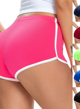 欧美健身裤瑜伽热裤heels高腰超短裤女运动真理裤钢管舞twerk短裤