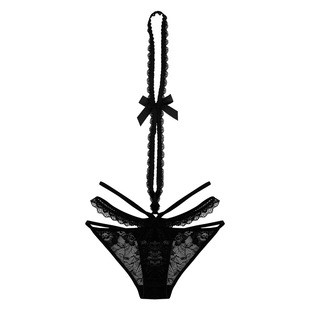 千禧感辣妹挂脖蕾丝短裤巨诱惑性感内裤御姐心机女heels三角内裤