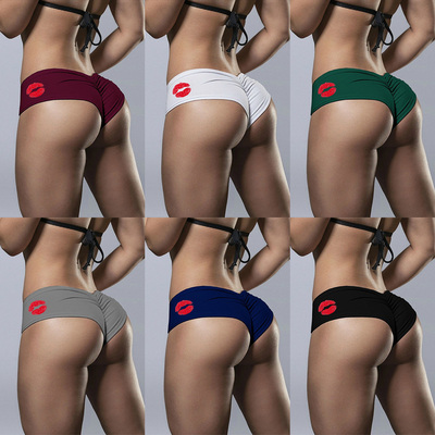 欧美低腰超短裤臀部褶皱菊花裤