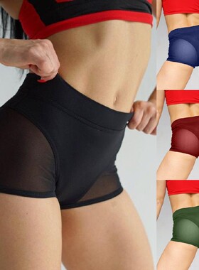 夜店钢管舞蹈twerk短裤gogo秀热辣演出服heels巨辣网纱运动瑜伽裤