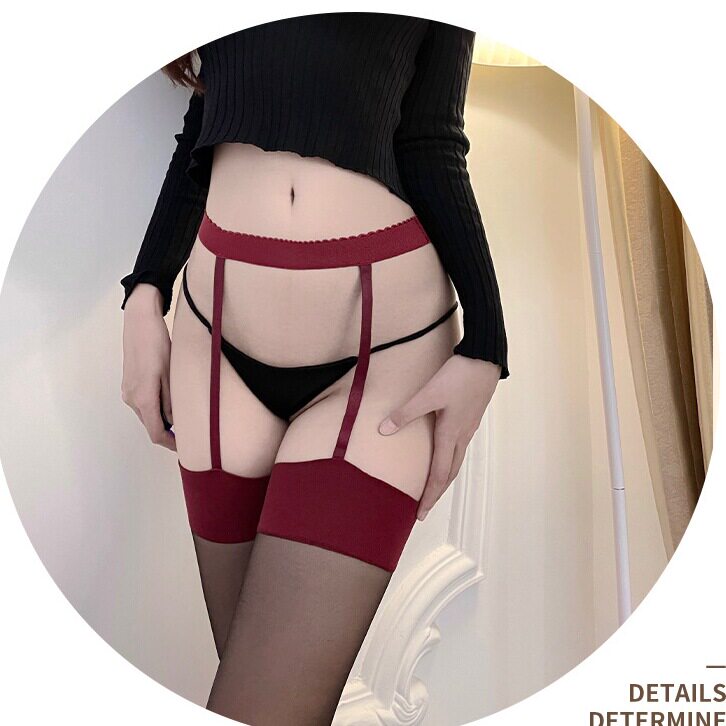 超薄一体吊带袜欧美高筒袜