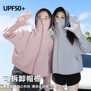 防晒衣女夏季2026新款冰丝骑车遮阳防晒服防紫外线薄款大帽檐罩衫