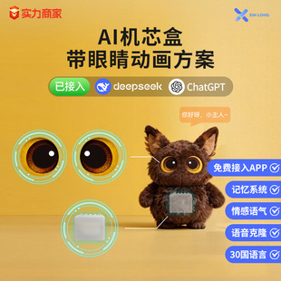 AI机芯盒带眼睛动画方案语音唤醒适配定制各类玩具内置ai交互对话