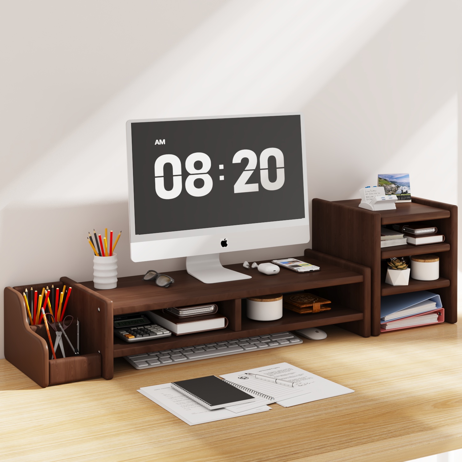 台式电脑增高架办公室工位显示器抬高架桌面显示屏改造置物垫高架