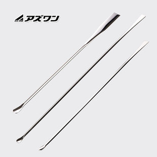 ASONE进口不锈钢药刮微量药勺150 210mm圆细平刮刀抹刀亚速旺 180
