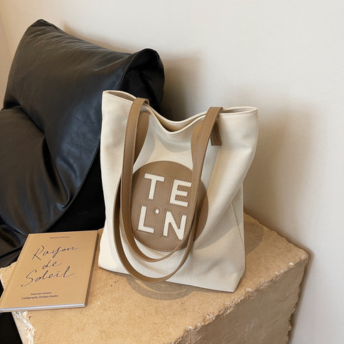 百媚倾城托特包大容量帆布