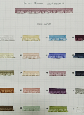 日本木马MOKUBA弹力褶边薄纱丝带连衣裙宠物娃娃衣物制作单边耳带