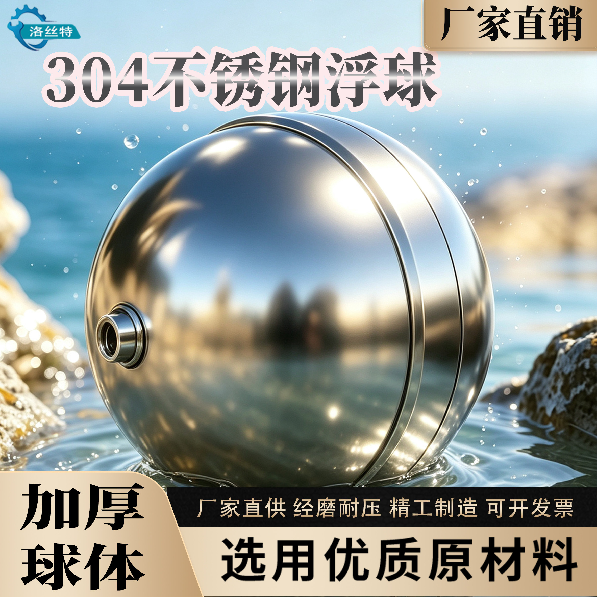 304不锈钢螺帽穿心浮球液位浮球