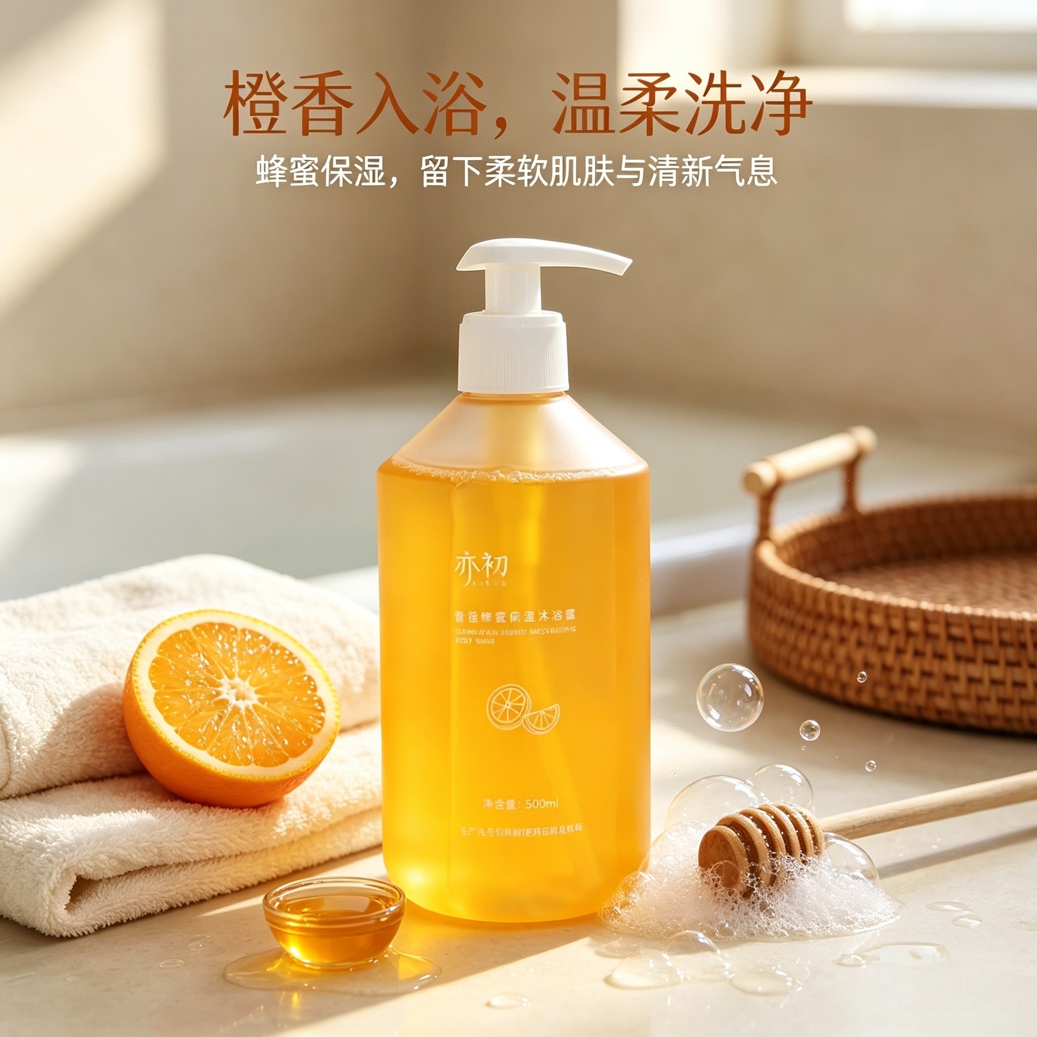 亦初香橙蜂蜜保湿沐浴露氨基酸温和清洁深层保湿不拔干不假滑