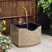 中式 复古洗手池水盆水槽庭院花园户外拖把池墩布池阳台别墅拖布池