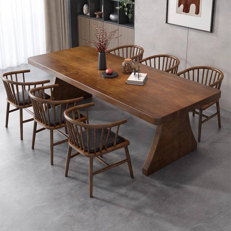 新中式大板桌实木餐桌椅中古风餐桌书桌两用长方形小户型家用桌子,住宅家具,板木餐桌,淘宝优惠券,粉丝福利购,淘宝优惠卷