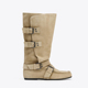 ZA2025秋冬新款 搭扣铆钉饰带高筒靴圆头不过膝长靴大桶围骑士靴