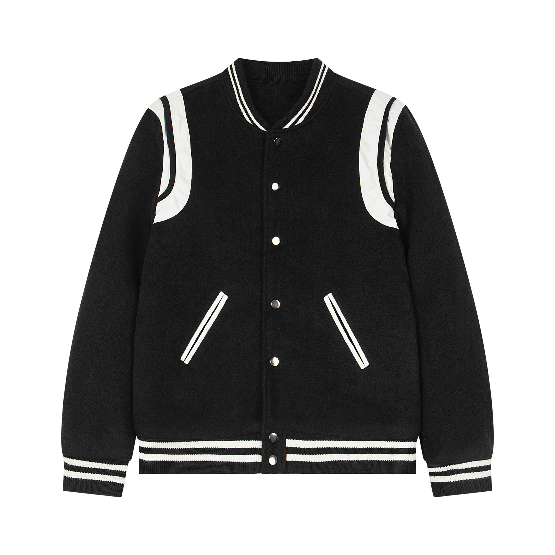 NTBF潮牌高街黑白撞色羊毛棒球服加厚美式hiphop嘻哈男女同款夹克